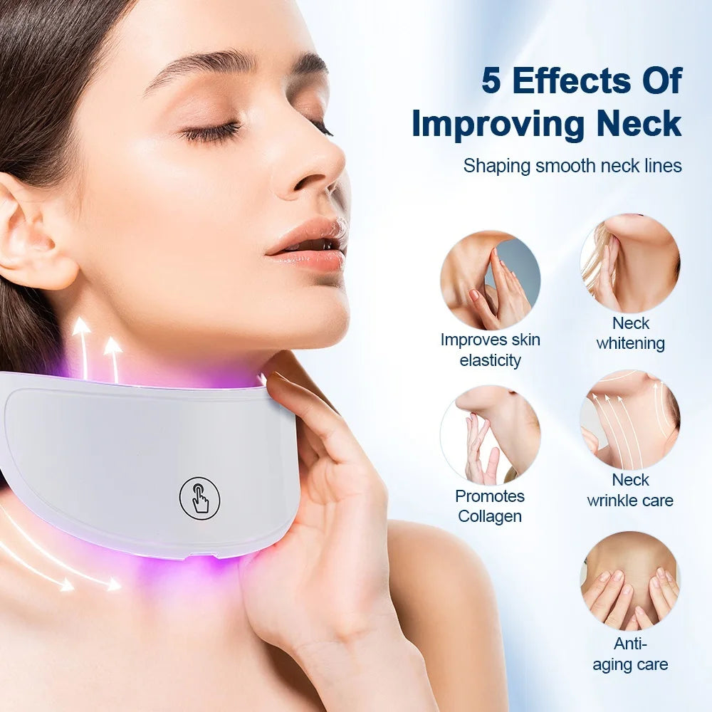 Neck LED Mask 7 Colors Photon Skin Tightening