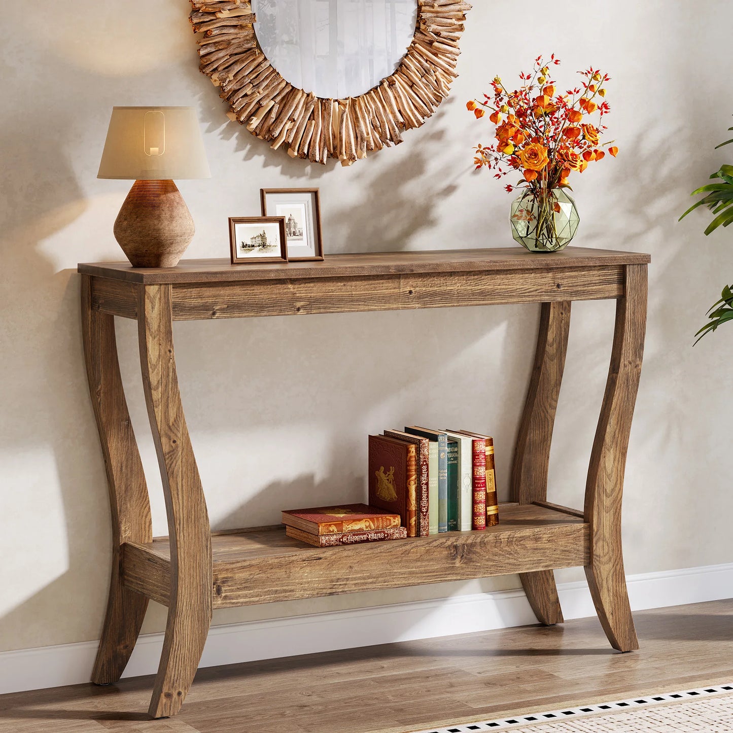 Solid Wood Console Table 41.3-Inch