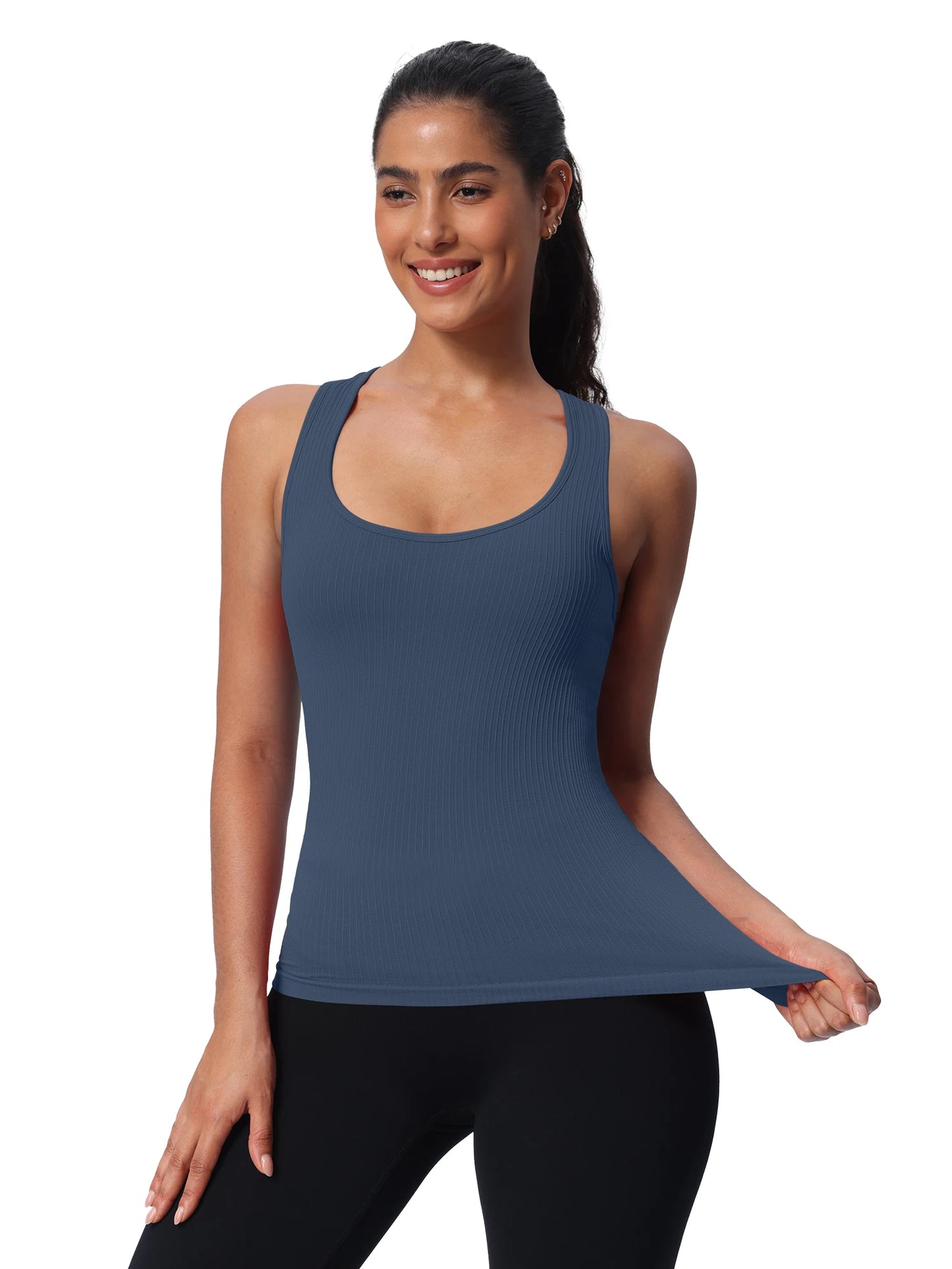 Seamless Workout Tank Top With Built in Bra