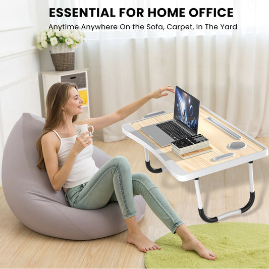 Extra-Large Multifunctional Portable Laptop Desk With Cup Holder