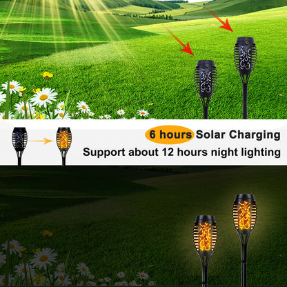 12 Piece Flickering Solar Flame Torch Light