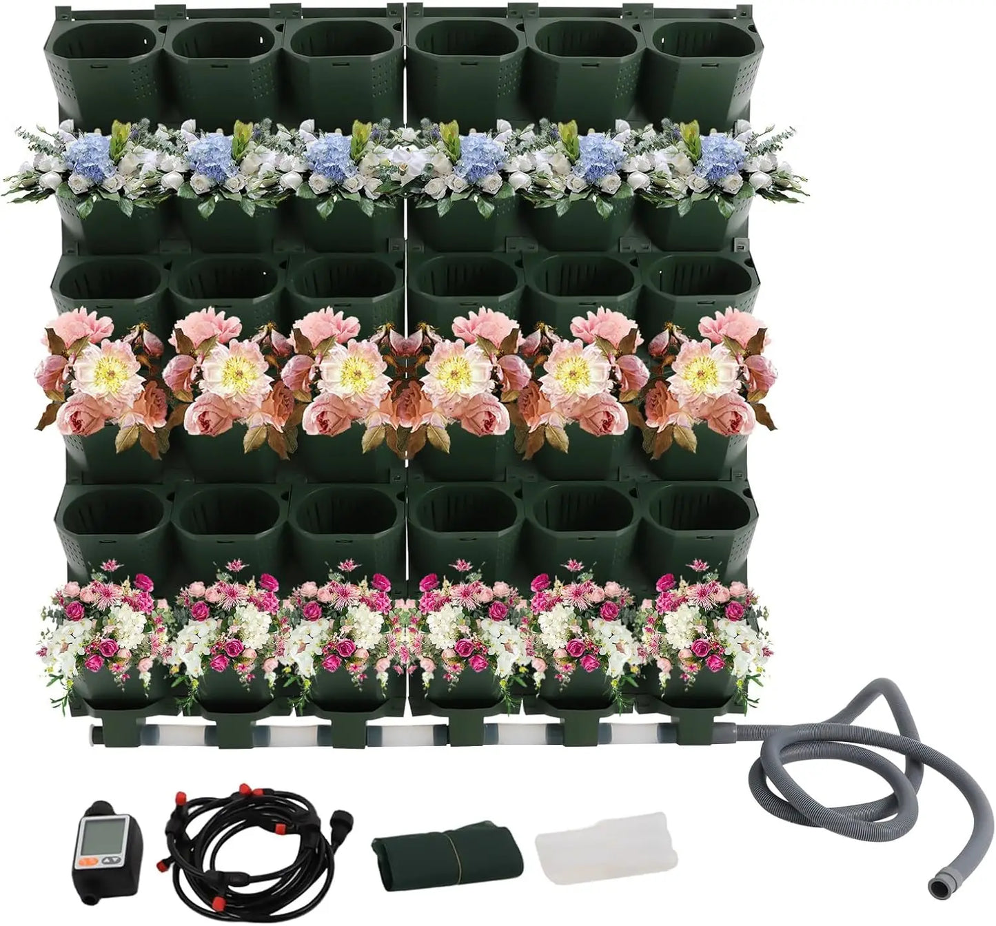 Smart Self-Watering Vertical Garden Planter with 36 Pockets, Stackable Wall Planter,Wall-Mounted Plastic Plant Flower Grow Pots