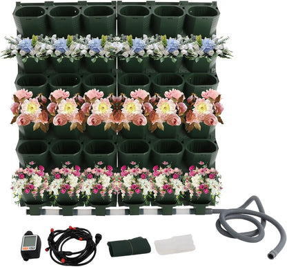 Smart Self-Watering Vertical Garden Planter with 36 Pockets, Stackable Wall Planter,Wall-Mounted Plastic Plant Flower Grow Pots