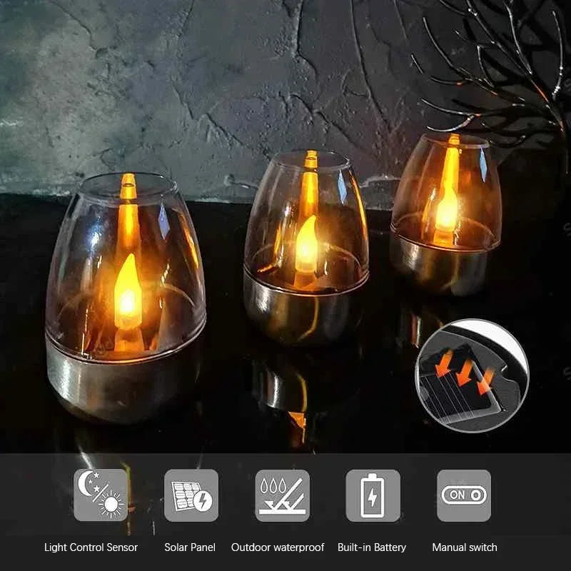 LED Solar Candles Light Flameless Rechargeable