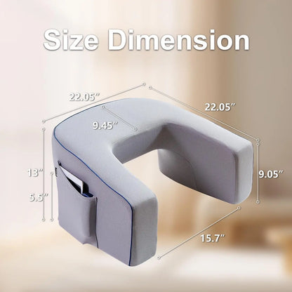 Memory Foam Lap Desk Pillow with Armrests and Pocket