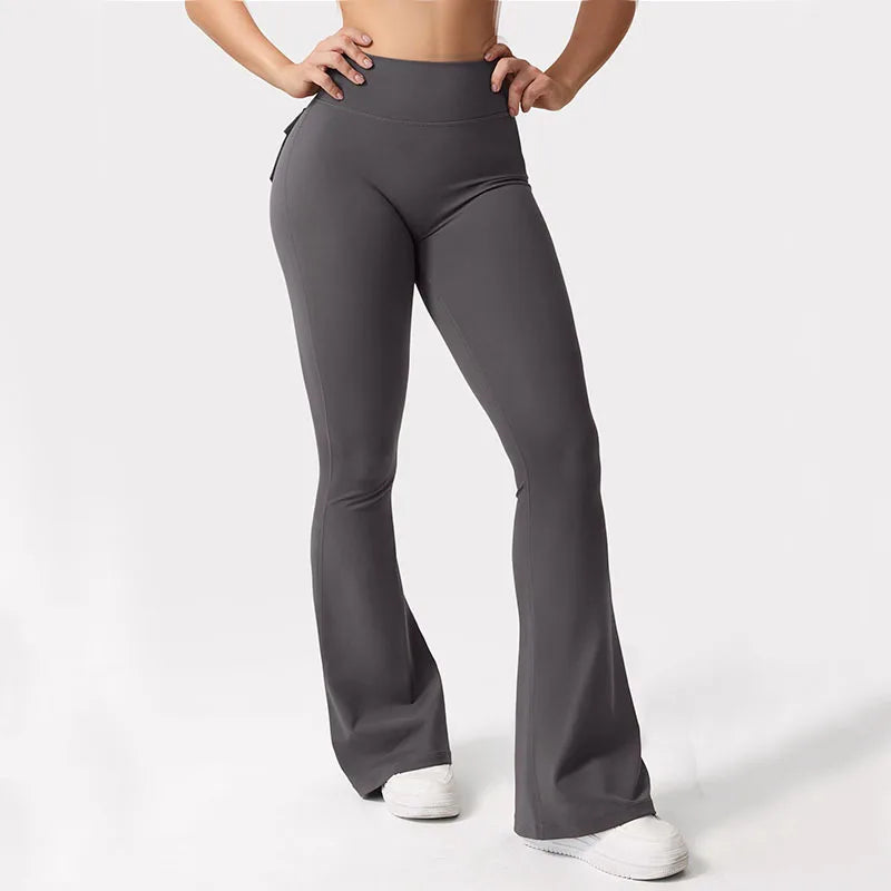 Yoga Flare, High-Waisted Tummy-Control Wide-Leg  Leggings