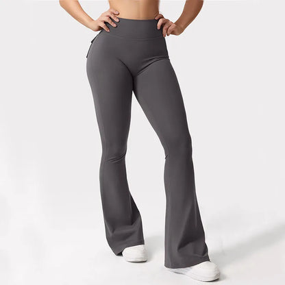 Yoga Flare, High-Waisted Tummy-Control Wide-Leg  Leggings