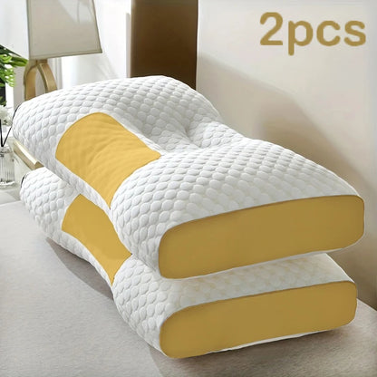 2pcs Massage Neck Pillows Adjustable Ergonomic Orthopedic Contour Support