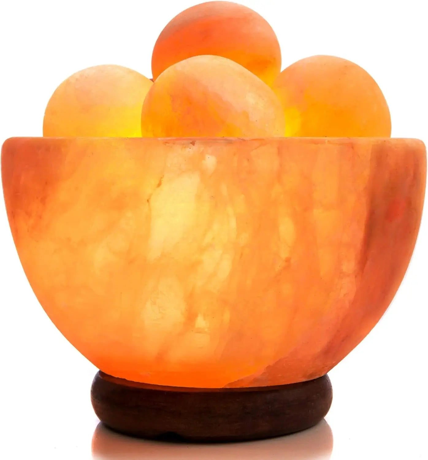 Dimmable Himalayan Salt Lamp Bowl with 6 Massage Balls