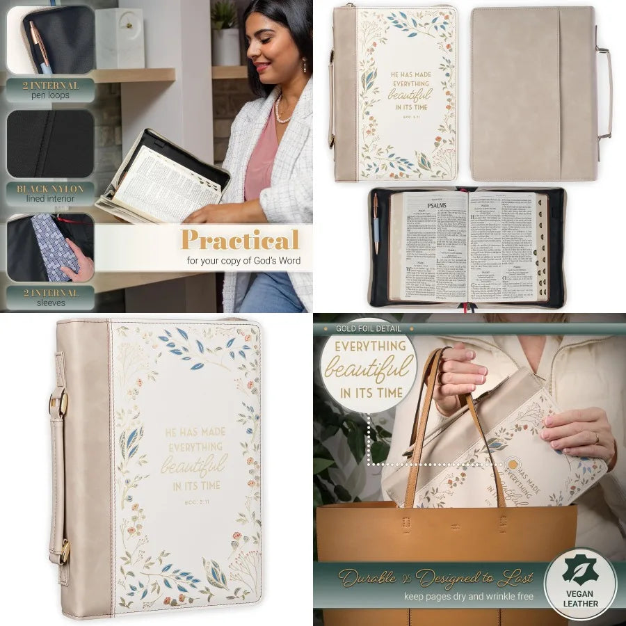 Premium Vegan Leather Inspirational Bible Cover