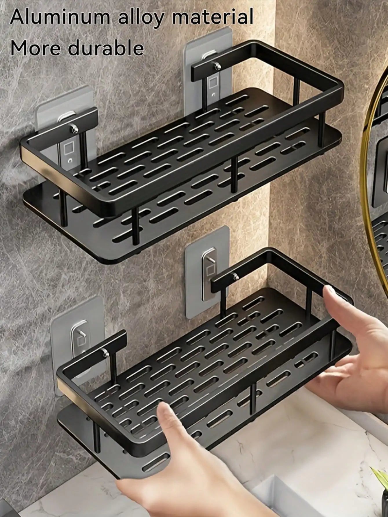 Wall Mounted Corner Bathroom Shampoo Towel Holder
