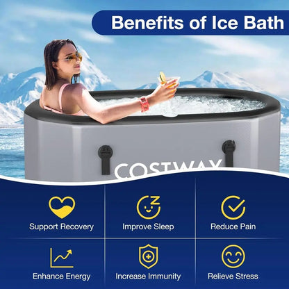 Oval Inflatable Ice Bath Tub with Cover