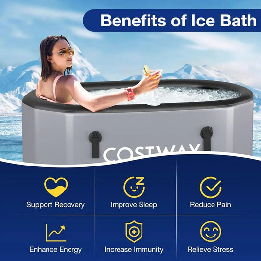 Oval Inflatable Ice Bath Tub with Cover