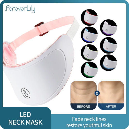 Neck LED Mask 7 Colors Photon Skin Tightening