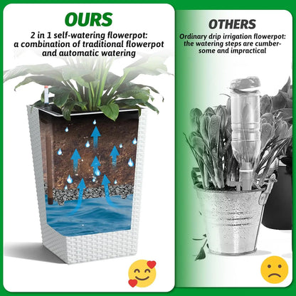 16inch/22.5inch Tall Rattan Planter Set of 2