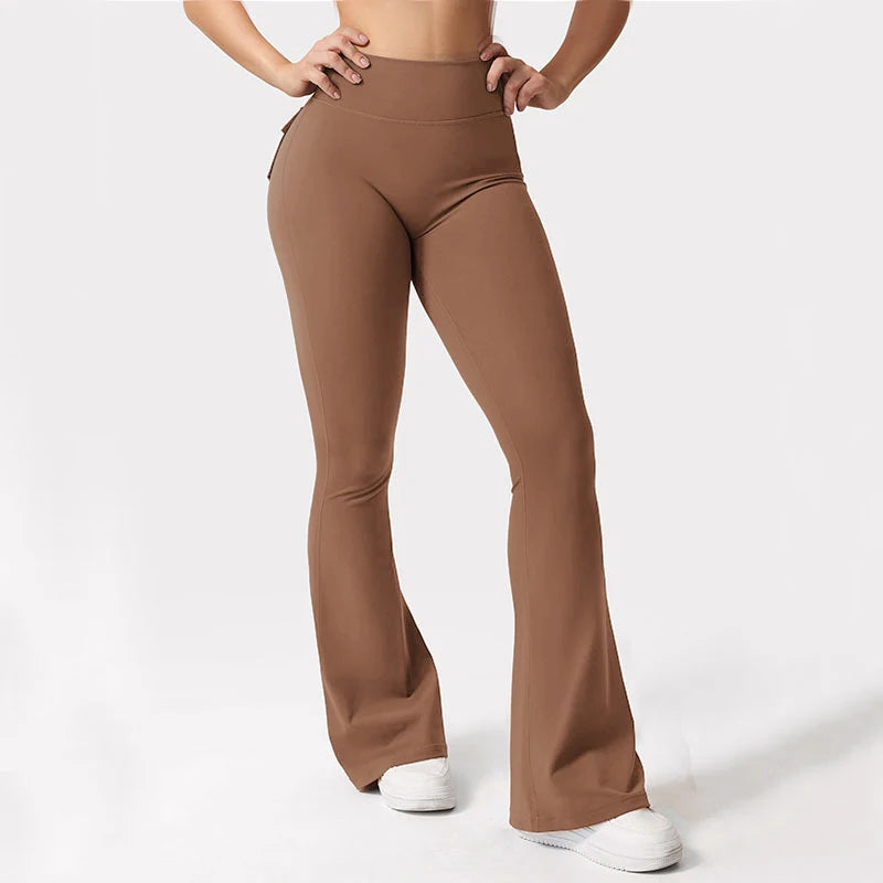 Yoga Flare, High-Waisted Tummy-Control Wide-Leg  Leggings
