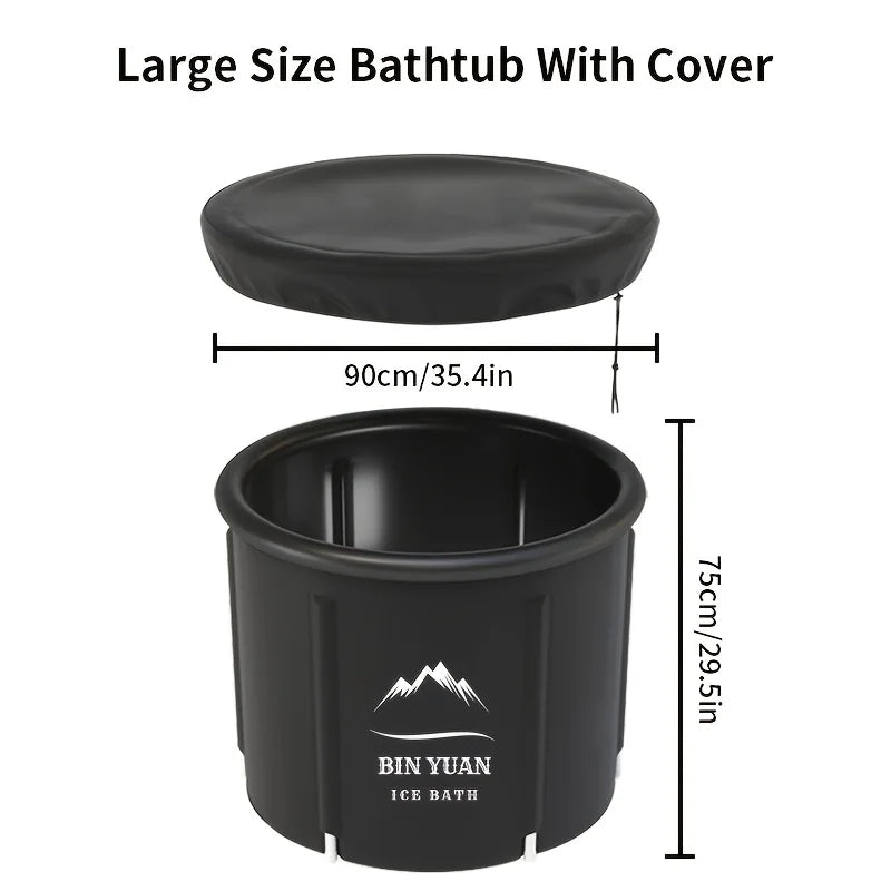 Portable Folding Bathtub with Lid – Hot & Cold Soak