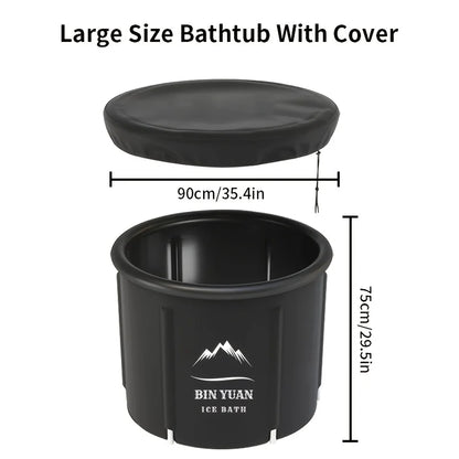 Portable Folding Bathtub with Lid – Hot & Cold Soak