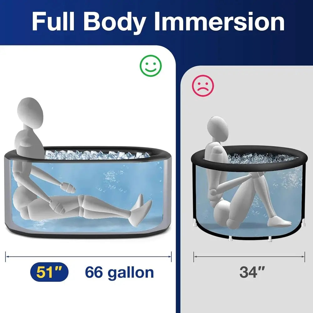 Oval Inflatable Ice Bath Tub with Cover