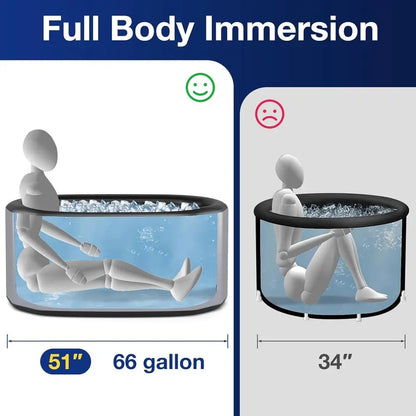 Oval Inflatable Ice Bath Tub with Cover
