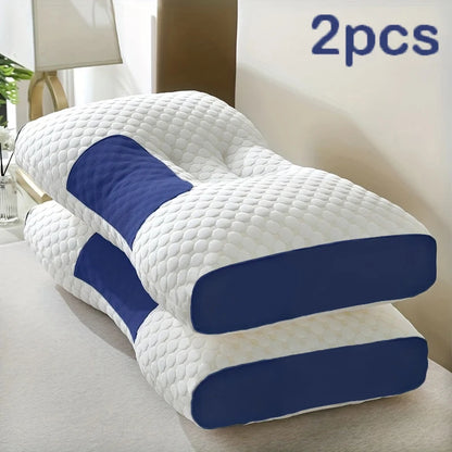 2pcs Massage Neck Pillows Adjustable Ergonomic Orthopedic Contour Support