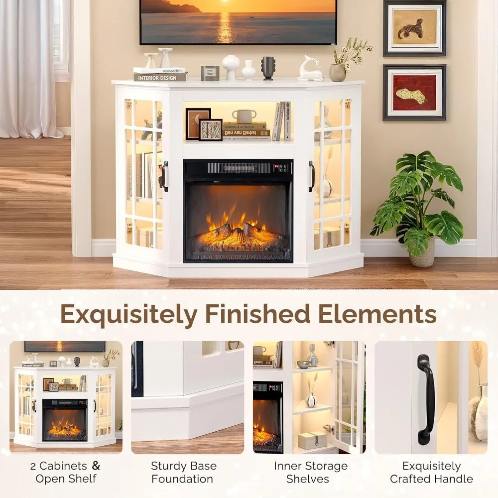 Electric Fireplace Heater Corner TV Stand