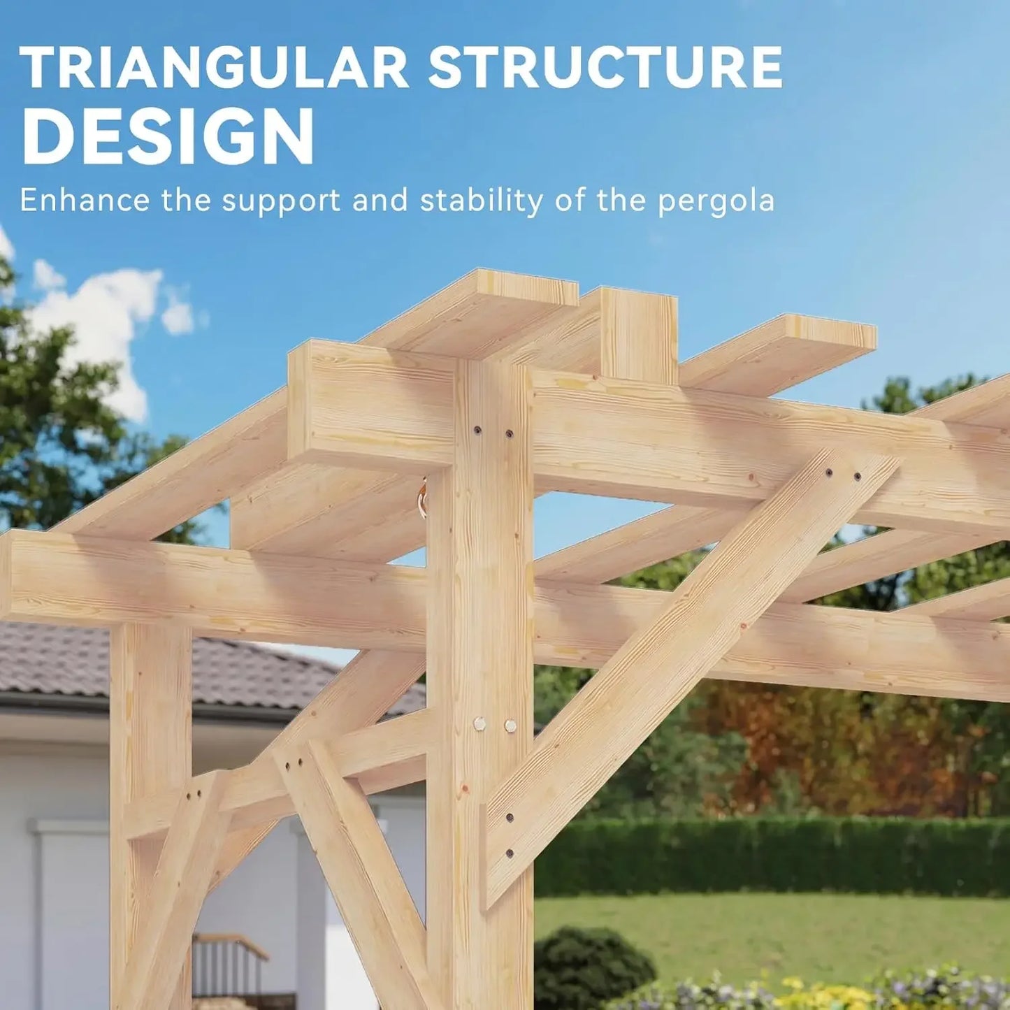 Cedar Wood Outdoor Pergola Swing Bench
