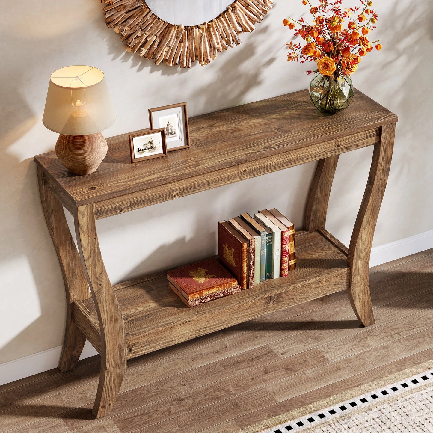 Solid Wood Console Table 41.3-Inch