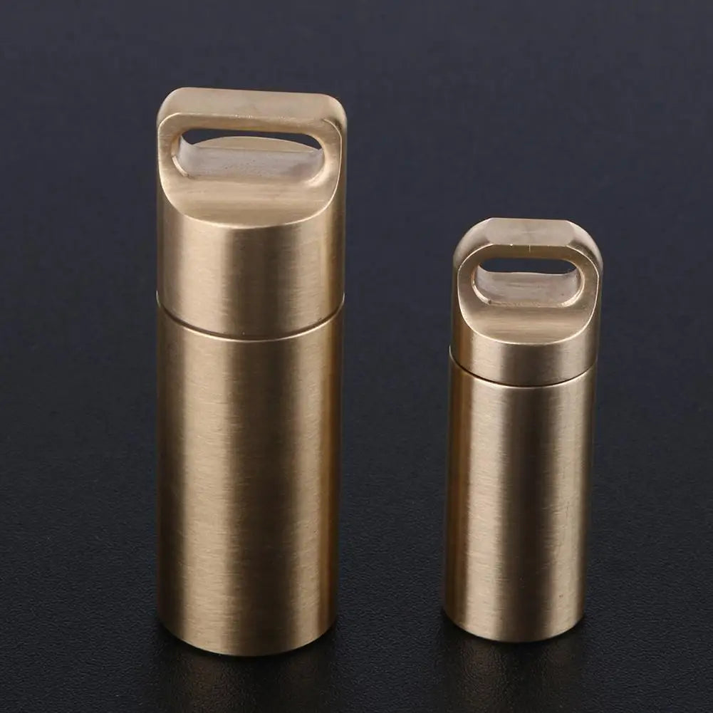 Waterproof Brass Pill Container Case Keychain