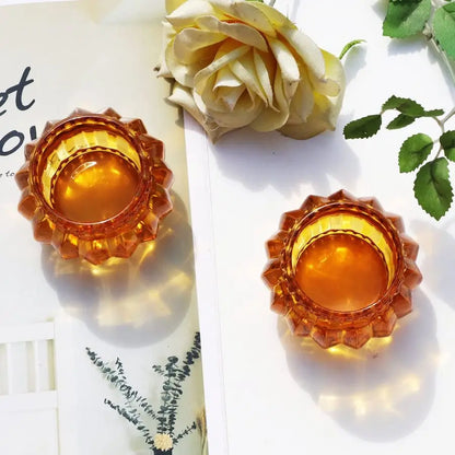 12pcs Amber Tealight Candle Holder
