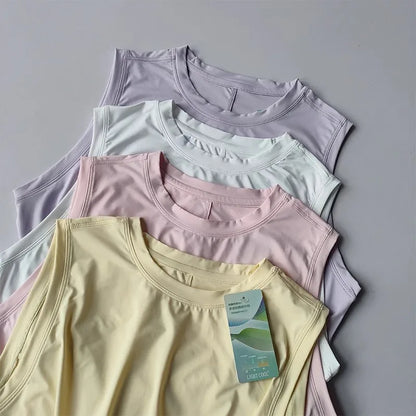 Women's Summer Slim-fit Sleeveless Gym T-Shirt Quick-Drying