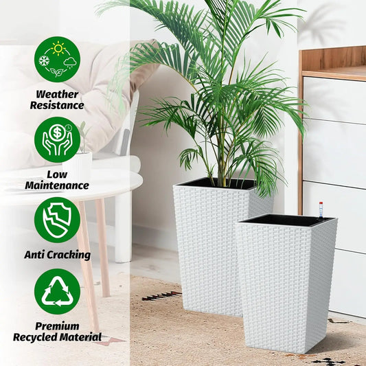 16inch/22.5inch Tall Rattan Planter Set of 2