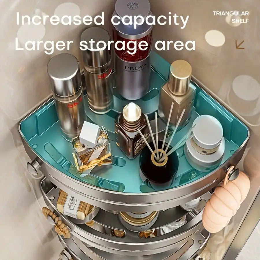 Wall Mounted Corner Bathroom Shampoo Towel Holder