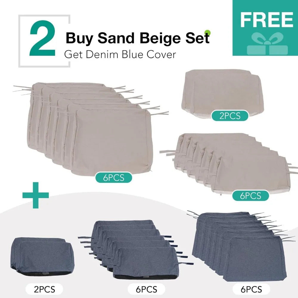 7 Piece Wicker Patio Furniture Set, Water Resistant