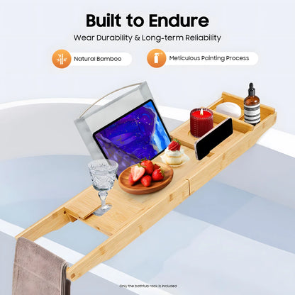 Bamboo Bathtub Tray Expandable Bathroom Tray
