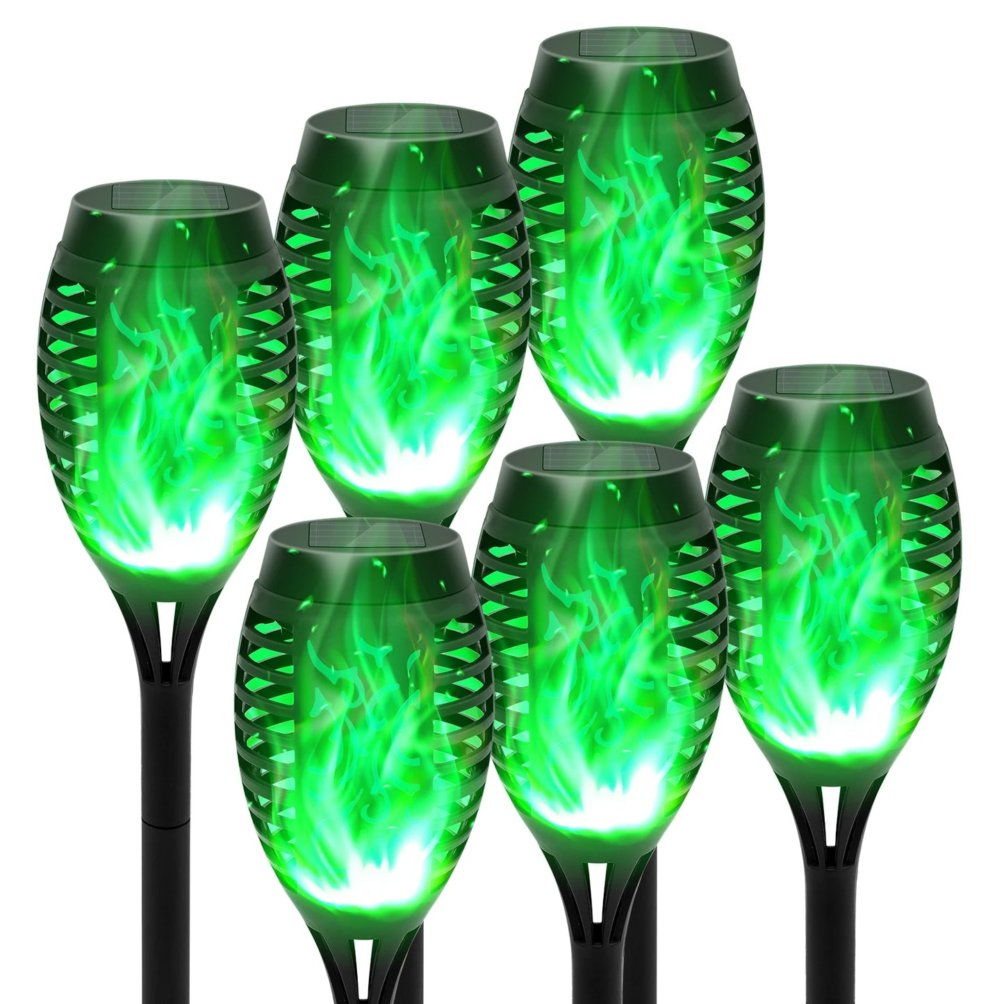 12 Piece Flickering Solar Flame Torch Light