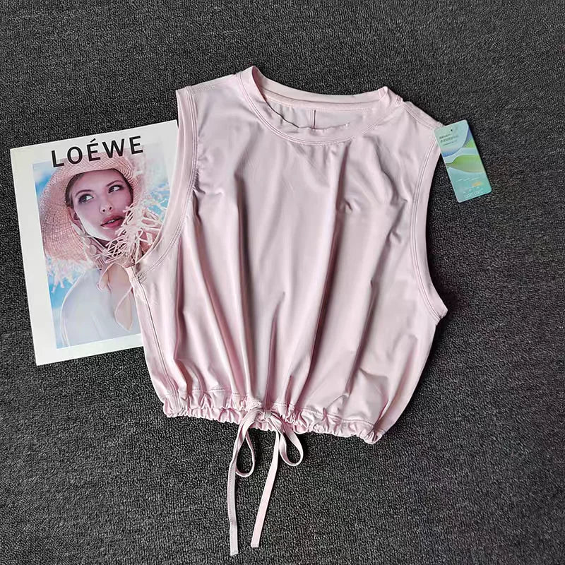 Women's Summer Slim-fit Sleeveless Gym T-Shirt Quick-Drying