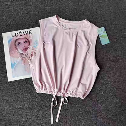 Women's Summer Slim-fit Sleeveless Gym T-Shirt Quick-Drying