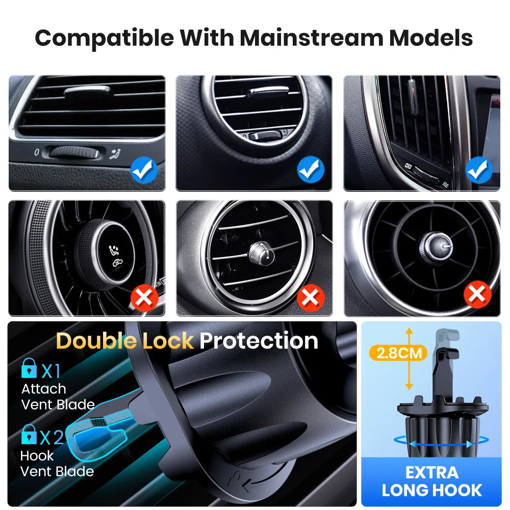 Car Phone Holder Mount Air Vent Compatible With All Phones
