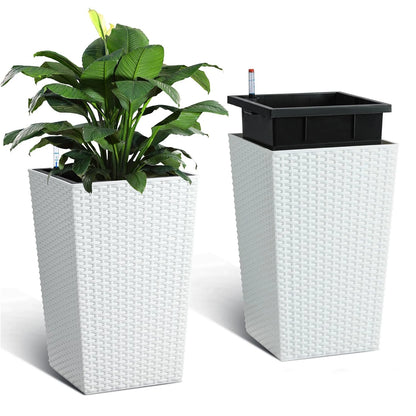 16inch/22.5inch Tall Rattan Planter Set of 2