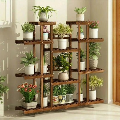 11 Tier Wood Plant Stand