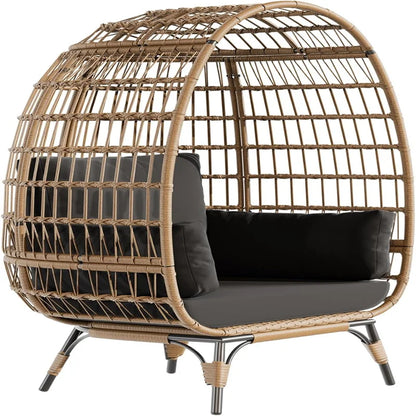 Oversized Egg Chair for Outdoor with Cushions & Steel Frame