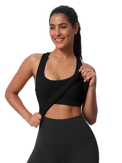 Seamless Workout Tank Top With Built in Bra