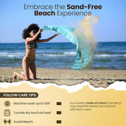 Set of 6 Turkish Beach Towels - Quick Dry, Sand Free