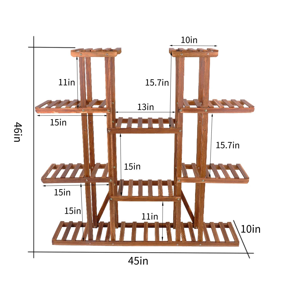 11 Tier Wood Plant Stand