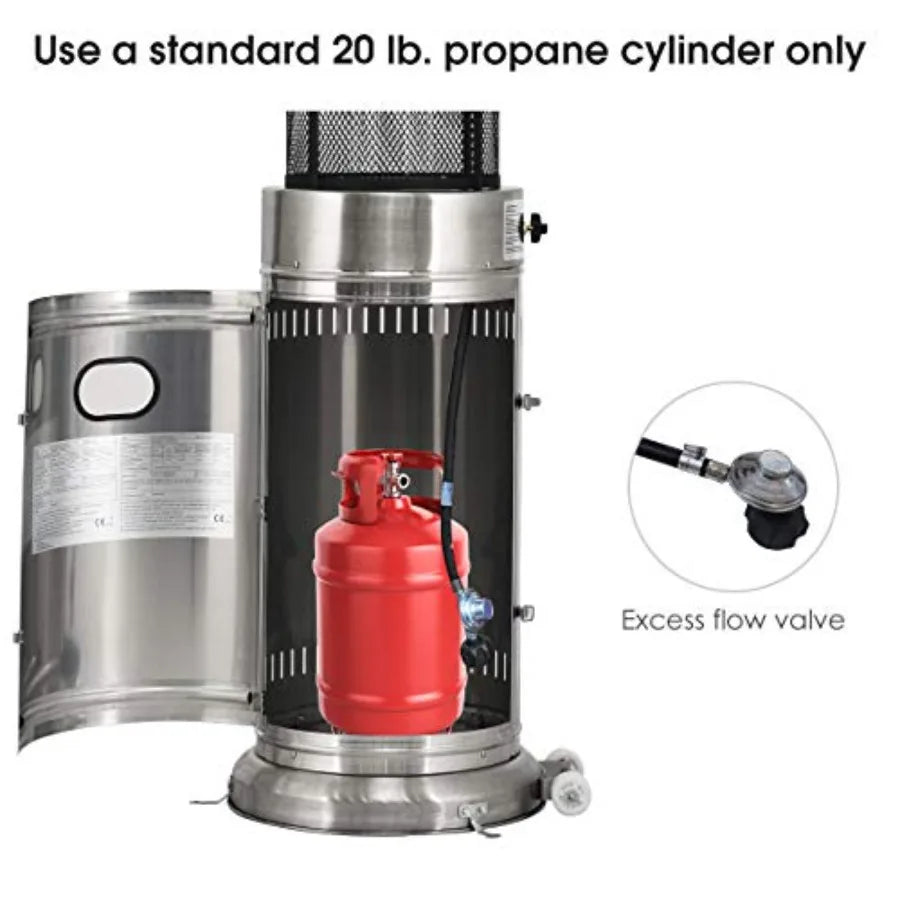 Outdoor Round Patio Heater 40000 BTU Stainless Steel Propane Heate