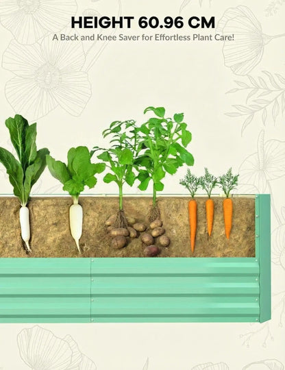 Rustproof Galvanized Raised Garden Bed Planter Box