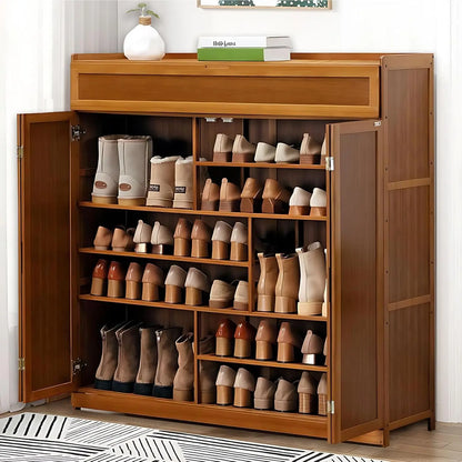 8-Tier Shoe Cabinet with Doors