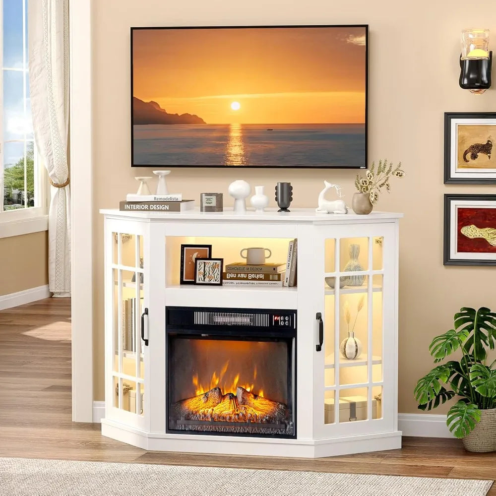 Electric Fireplace Heater Corner TV Stand