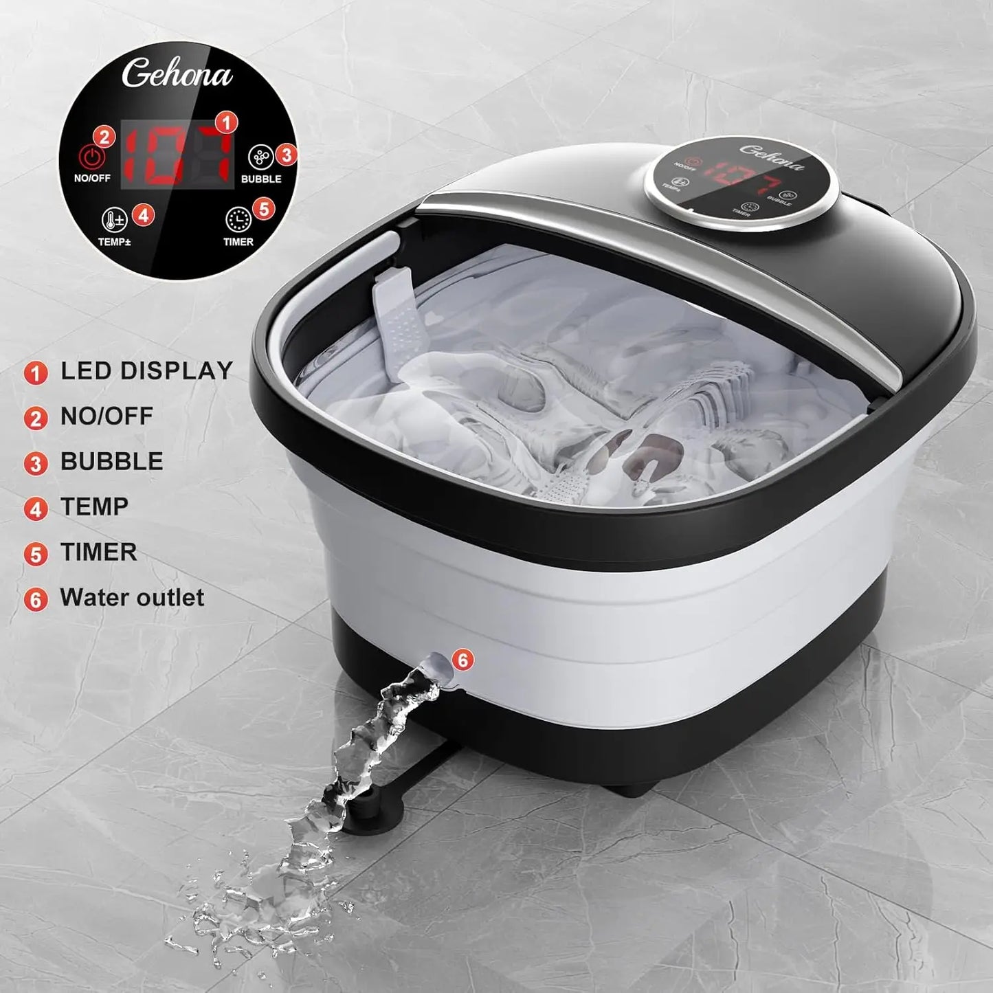 Collapsible Heated Foot Spa With Massage